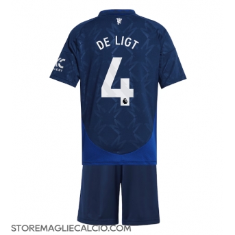 Manchester United Matthijs de Ligt #4 Maglia Gara Trasferta Repliche 2024-25 Bambino